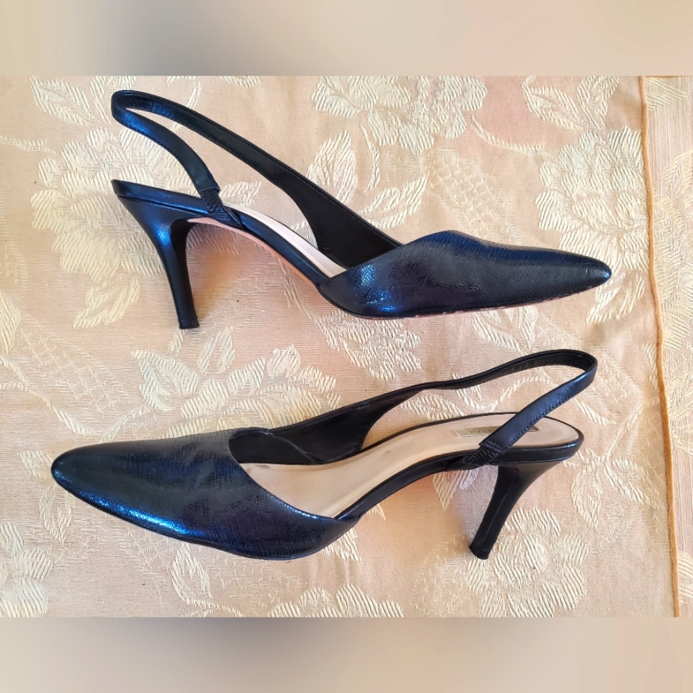 Cole Haan Vintage Black Slingback Heels, Size 9B
